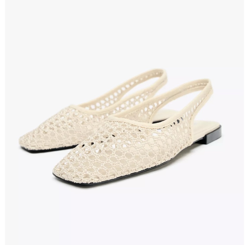 Zara Mesh Slingback Ballet Flats